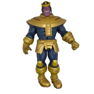 Disney Store Marvel Avengers Thanos Action Figure Gold Blue Armor 13.5" WORKING